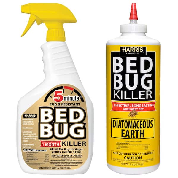 32 oz. 5-Minute Bed Bug Insect Killer and 8 oz. Diatomaceous Earth Bed Bug Killer
