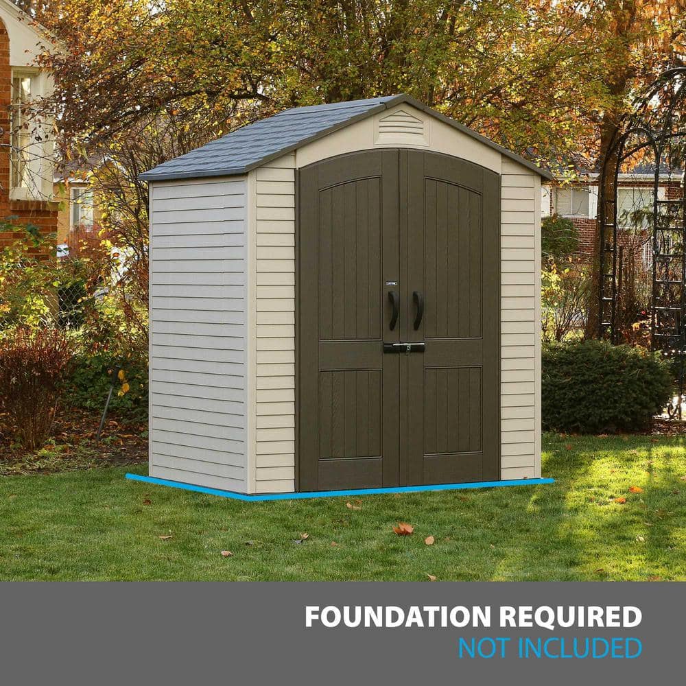 Lifetime 7 x 4.5 ft Brown Polyethylene Storage Shed with Shelving