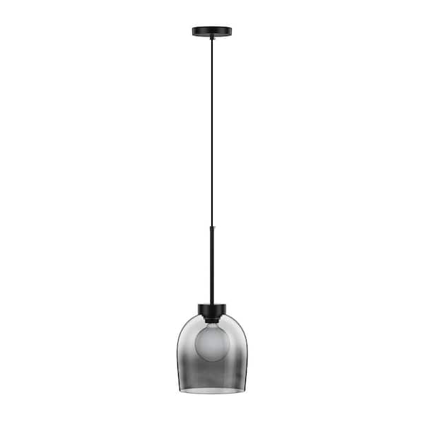 aiwen 7.9 in. 1-Light Handcrafted Art Glass Pendant Light Island Hanging Light with Glass Shade
