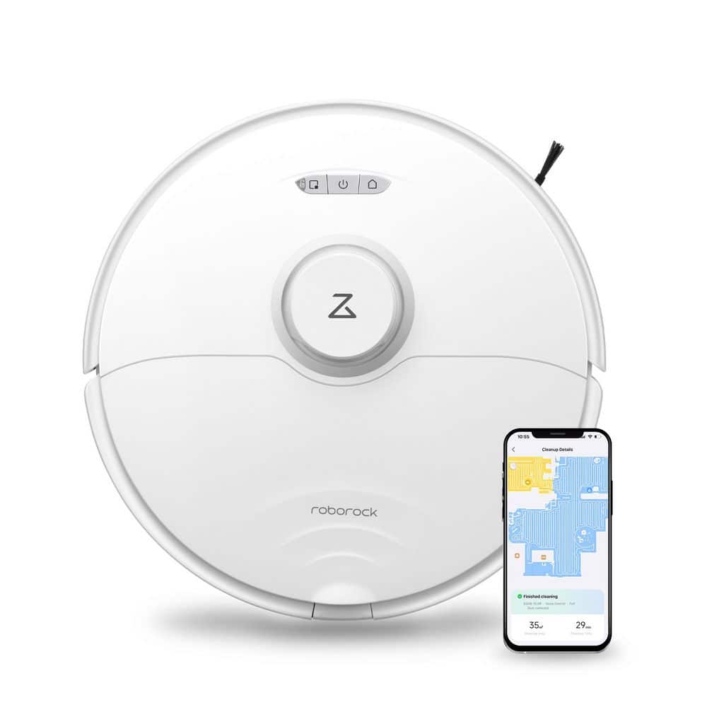 Roborock S8 White Cordless Robot Vacuum and Mop with Smart Mapping
