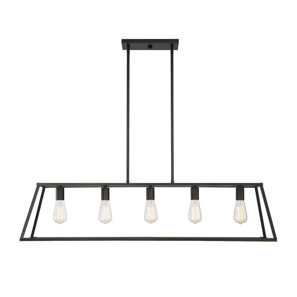 Denton Classic Bronze 44" Linear Chandelier with 5-Light Design