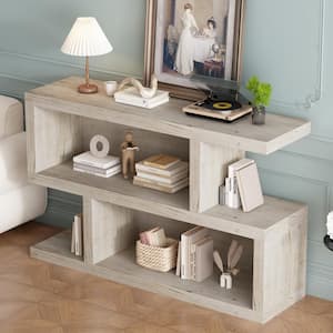 47.2 in. Natural Specialty MDF Console Table with 2-Tier Open Shelf