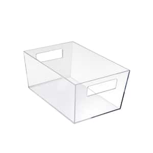 11.25 in. W x 7.5 in. D x 5 in. H Large Storage Tote Bins with Handle Clear Color (Pack of 4)