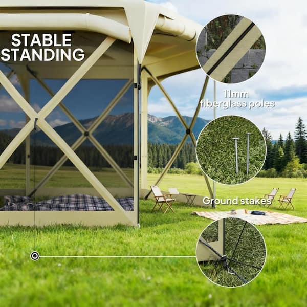 11 ft. x 11 ft. Pop-Up Screen House Tent with Mesh Sidewalls