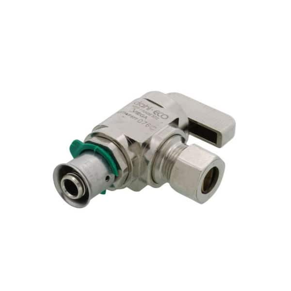 PureFlow 3/8 in. Press x 1/4 in. CTS Lithium Ion Stop Valve Angled (10-Pack)