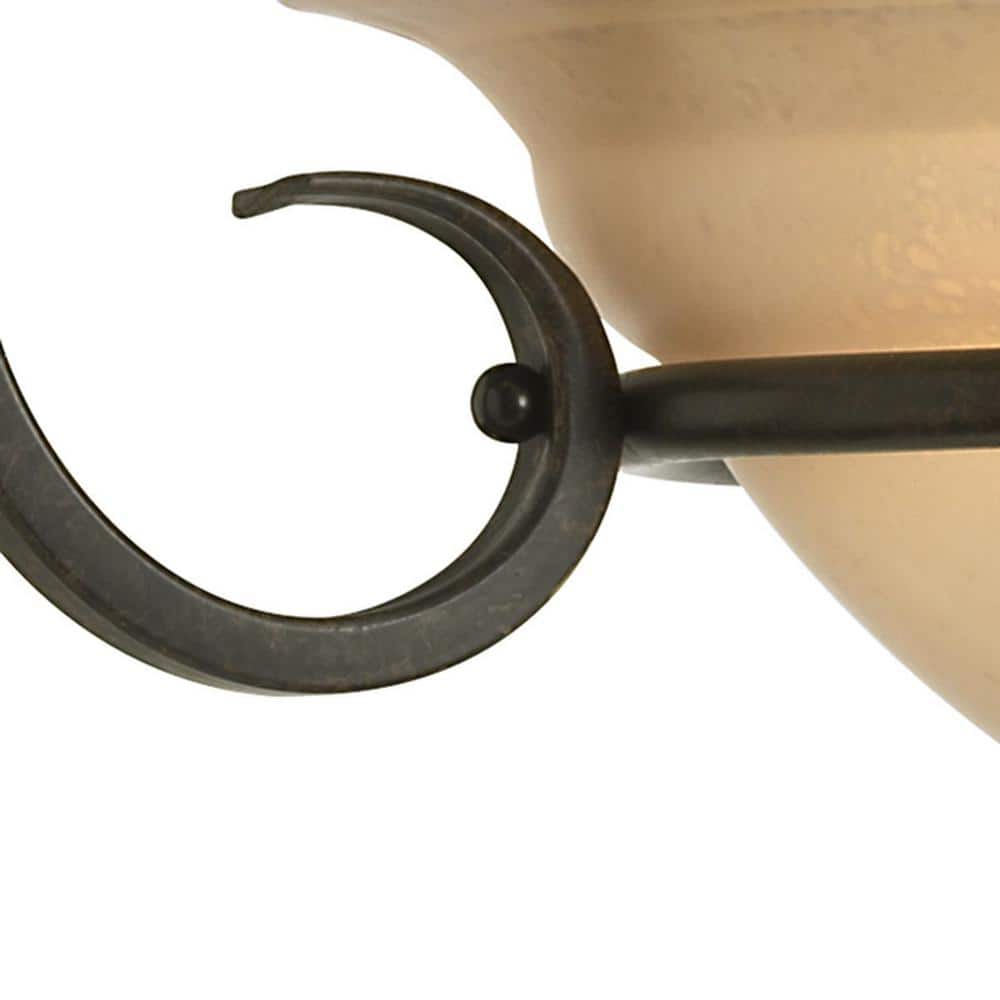Torino 27" Forged Bronze Pendant Light with Ambered Glass