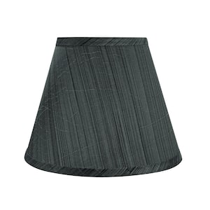 9 in. x 7 in. Grey/Black/Striped Pattern Hardback Empire Lamp Shade