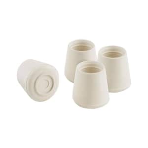 3/4 in. Off-White Rubber Leg Caps for Table, Chair, and Furniture Leg Floor Protection (4-Pack)