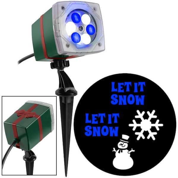 LightShow Blue/White Christmas Projection Whirl-A-Motion-Snowman Halloween Light Projector