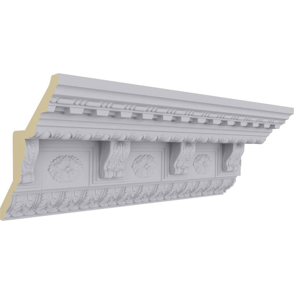 Primed White Polyurethane Granada Crown Moulding Sample