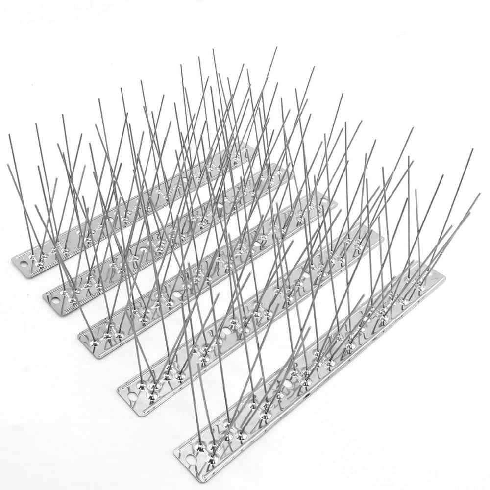 4 in. 4ft. 1.1in. Bird Deterrent Spikes for Fences Rooftops Balconies Stainless Steel 5Strips Prevents Squirrels Pigeons price history on PriceWatchPro