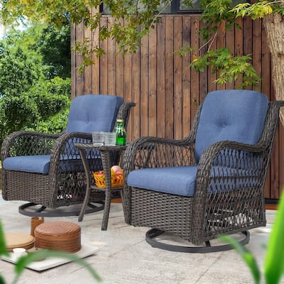 wicker rocker patio set