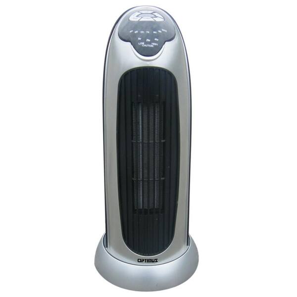 Optimus 17 in. 900-Watt to 1500-Watt Oscillating Tower Heater with Digital Temp Readout