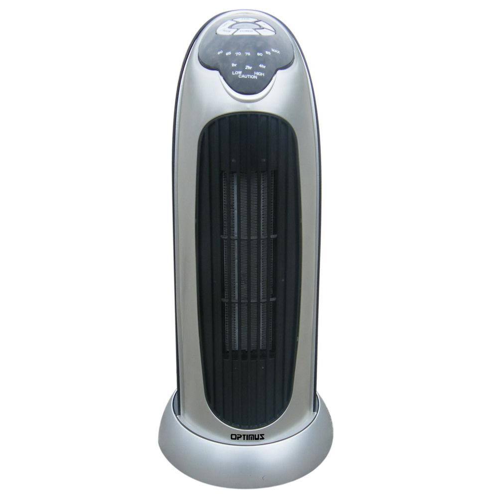 Optimus 17 in. 900Watt to 1500Watt Oscillating Tower Heater with