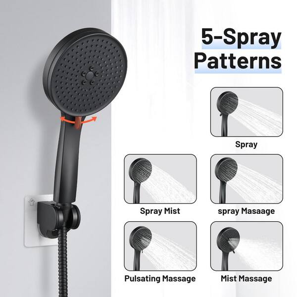 thumbnail image 2 of Xifumixertaps 8” Rain Shower Head Combo – Black Matte, High Pressure, Handheld Included 2 of 5