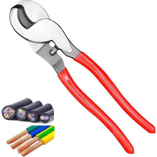 10 in. Cable Cutter for Aluminum, Copper, Wire, Communications Cable in Red