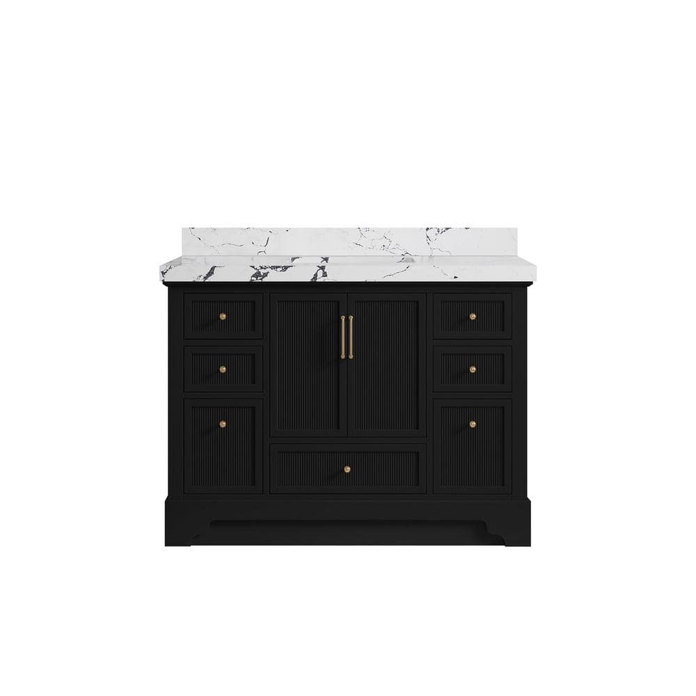 Alys 48 in. W x 22 in. D x 36 in. H Single Sink Bath Vanity in Black with 2 in. Viola Night Top price history on PriceWatchPro