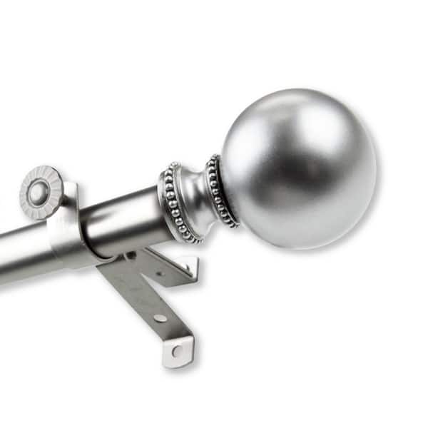 EMOH 120 in. to 170 in. Adjustable 13/16 in. Stevie Single Curtain Rod in Satin Nickel