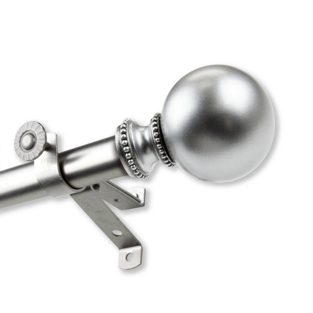 48 in. to 84 in. Adjustable 13/16 in. Stevie Single Curtain Rod in Satin Ni