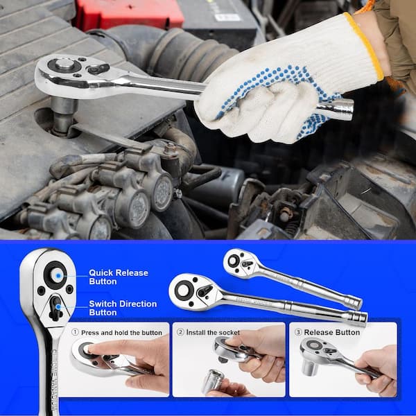 Laybus 240-Piece Blue Mechanic Tool Set, Universal Household Auto