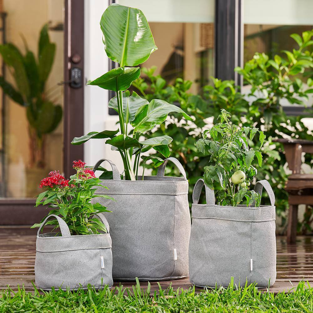 Steel Gray 5 Gallon Fabric Grow Bag with Handles