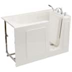 Builder's Choice 53 in. Right Drain Quick Fill Walk-In Soaking Bath Tub in White