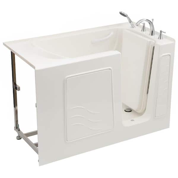 Universal Tubs Builder's Choice 53 in. Right Drain Quick Fill Walk-In Soaking Bath Tub in White