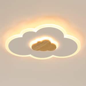 15.7 in. Modern Integrated LED Flush Mount Ceiling Light Dimmable Creative Cartoon Cloud-Shaped With Remote For Kid Room