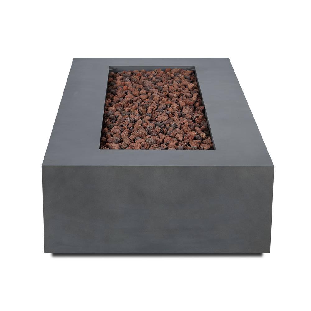 Aegean 70" Weathered Slate Gas Fire Pit Table