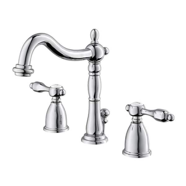 Kingston Brass Tudor 8 in. Widespread 2-Handle Bathroom Faucet in Polished Chrome