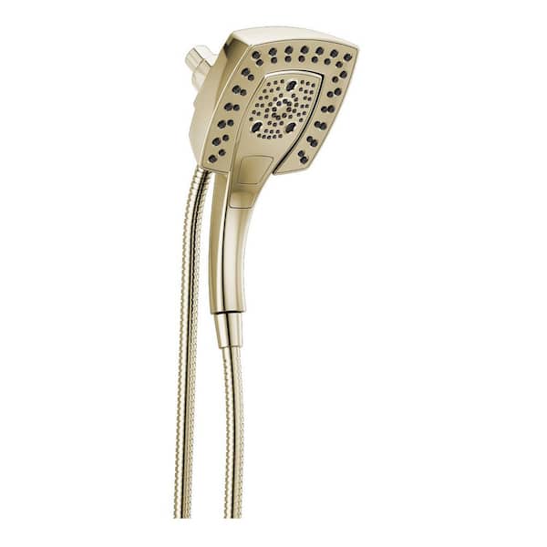 Delta In2ition 5-Spray Patterns 1.75 GPM 5.75 in. Wall Mount Dual Shower Heads in Lumicoat Polished Nickel