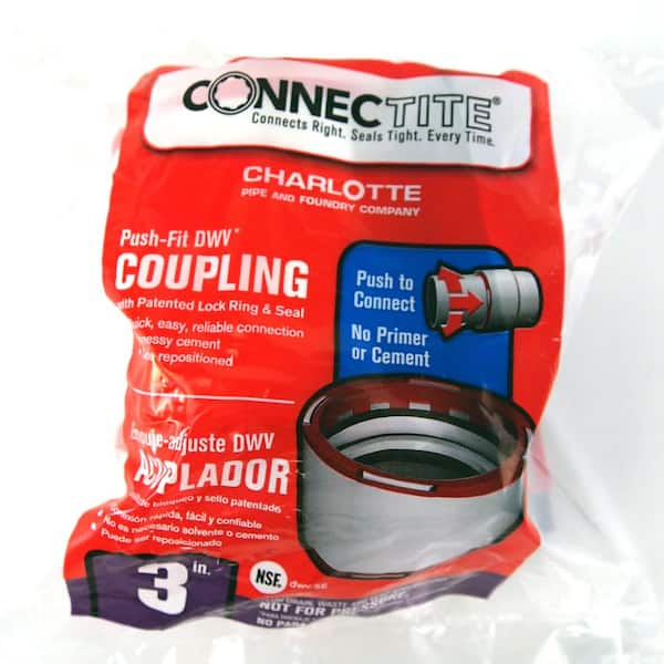 Charlotte Pipe 3 in. ConnecTite PVC DWV Coupling CTT001001200HD