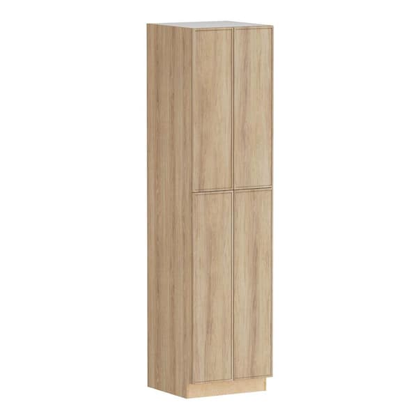 Designer Series Renly 24 in. W x 24 in. D x 96 in. H Assembled Slim Shaker Tall Pantry Kitchen Cabinet in Sandstone