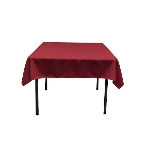 LA Linen 58 in. x 58 in. Cranberry Polyester Poplin Square Tablecloth