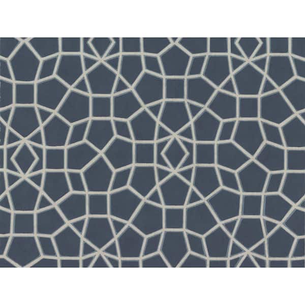 York Wallcoverings Ronald Redding Blue Sculptural Web Paper Unpasted Matte Wallpaper 27 in. x 27 ft.