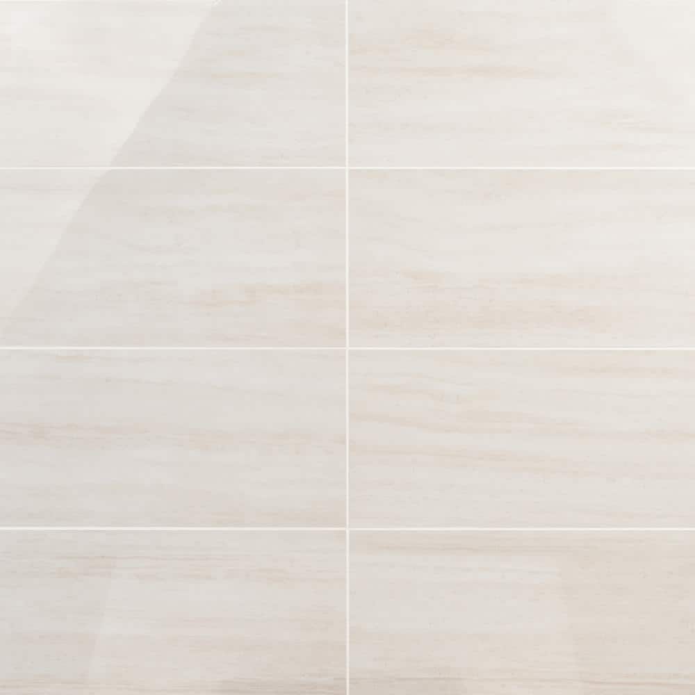Roswell 12x24 Polished White Porcelain Tile