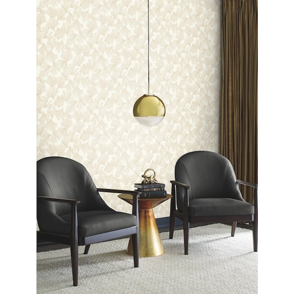 Gingko Toss Gold Matte Paper Non-Pasted Wallpaper