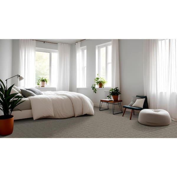 Zinnia Stonehenge Gray 42 oz. SD High Performance Polyester Pattern Carpet - Installation Required