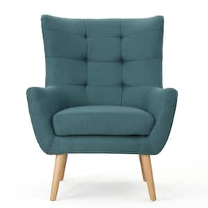 Tamsin Mid-Century Modern Tufted Back Dark Teal Fabric Club Chair