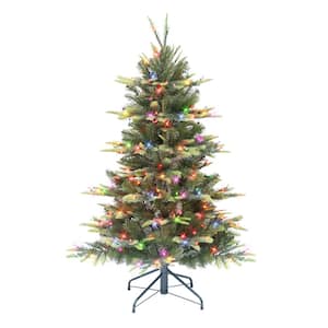 4.5 ft. Pre-Lit Aspen Fir Artificial Christmas Tree 250 UL Multi-color Incandescent Lights