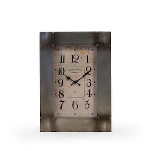 Rustic Caress Rectangular Clock in Aluminum Box Frame