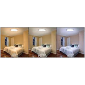 32 in. Orbit Oval LED Brushed Nickel Flush Mount Ceiling Light 3000 Lms Adjustable Color Temperatures Dimmable (4-Pack)