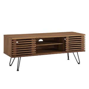 Render 46 in. Walnut Media Console TV Stand Fits TV's up to 60 in.
