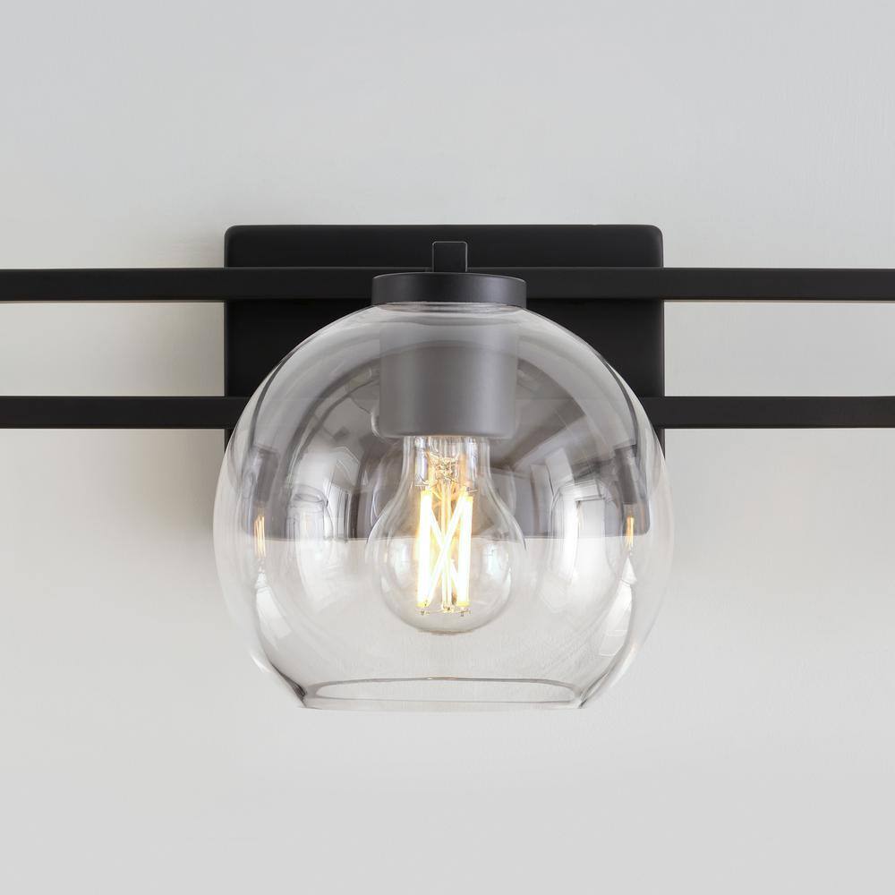 Midnight Black 3-Light Dimmable Glass Vanity Fixture