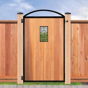 EZ Install 8-Standard Fence Board Arched Pro Gate Frame with One 9 in. x 17 in. Rectangle Gate Insert