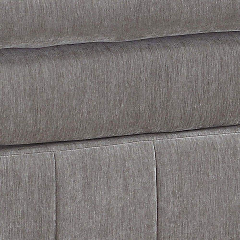 Luna Modular Plush Triple-Layer Cushioned Ottoman, 33" Grey Suede