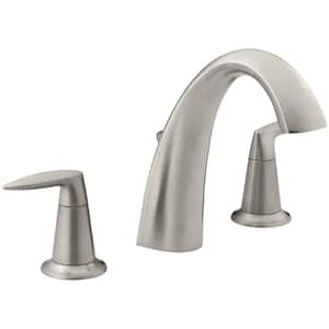 Alteo Deck-Mount 2-Handle Bathroom Faucet Trim Kit with Diverter in Vibrant Brushed Nickel (Valve Not Included)