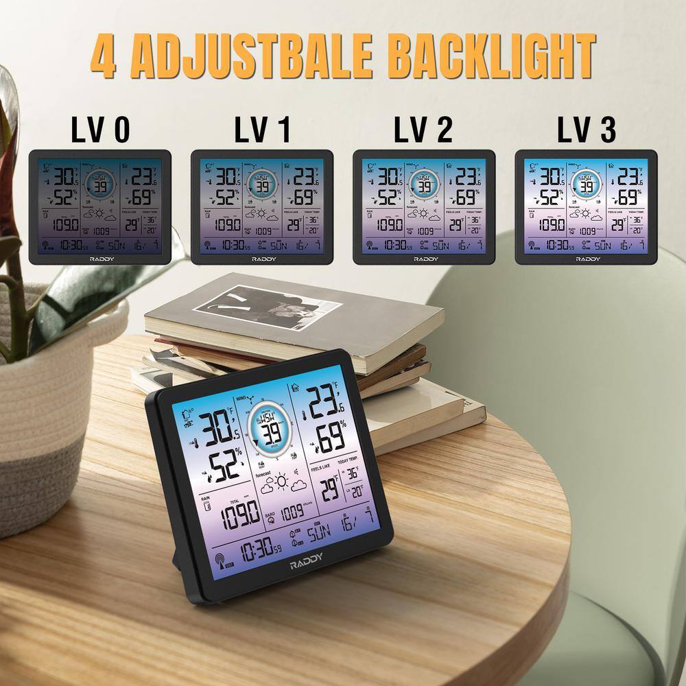Raddy VP7 Wireless Weather Station with 7.4'' Digital Color Display