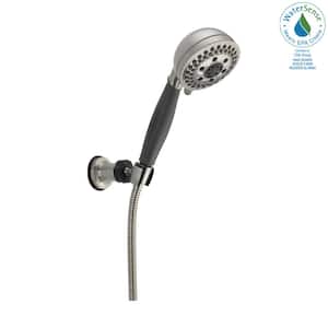 5-Spray Patterns 1.75 GPM 4.09 in. Wall Mount Handheld Shower Head with H2Okinetic in Stainless