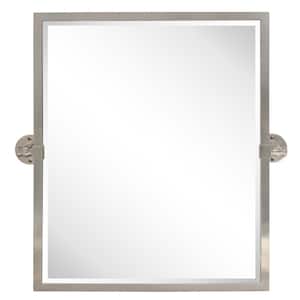 Blakley 20 in. W x 24 in. H Rectangular Stainless Steel Framed Pivot Wall Mounted Bathroom Vanity Mirror in Nickel